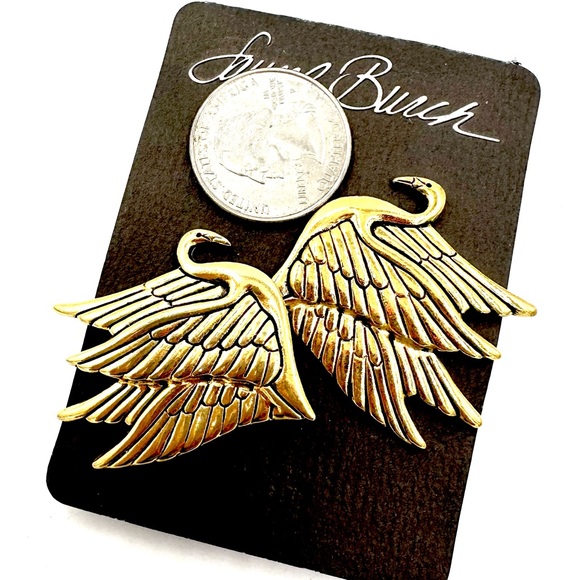 Laurel Burch Swan Earrings Vintage Retired - Picture 6 of 10